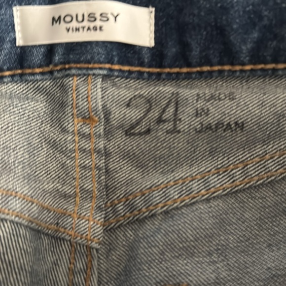 MOUSSY Revolve Denim Jeans Size 24 High Rise Ankle Straight‎ Wide Leg Boyfriend - Picture 8 of 9